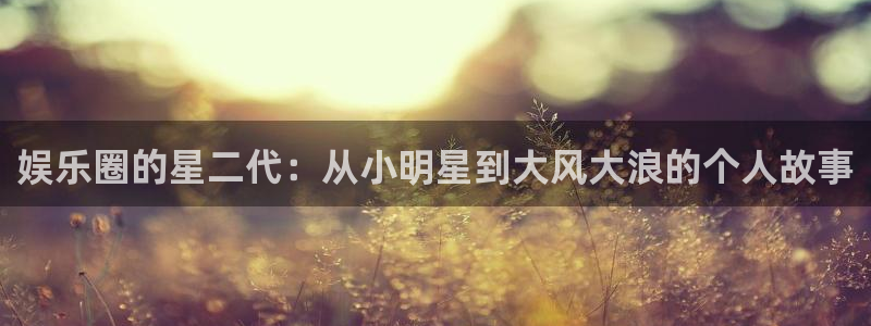开丰娱乐式.进入官网移动版.org：娱乐圈的星二代：从小明星到大风大浪的个人故事