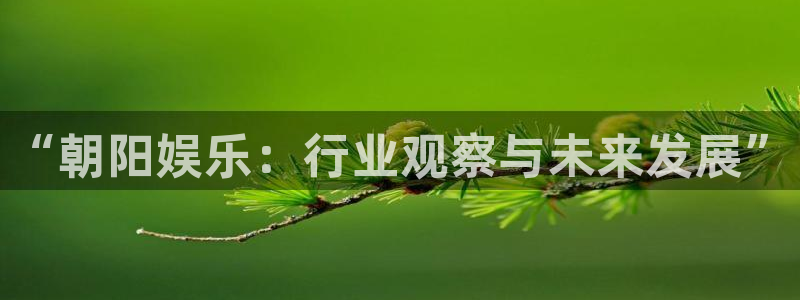开丰娱乐加拿大app预测：“朝阳娱乐：行业观察与未来发展”